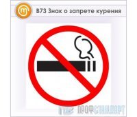 Знак «Знак о запрете курения», B73 (металл, 200х200 мм)