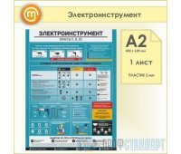 Плакат «Электроинструмент - электробезопасность» (М-66, самоклеящаяся пленка, А2, 1 лист)