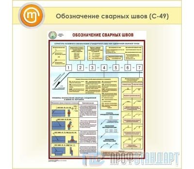 Плакат «Обозначение сварных швов» (С-49, пластик 2 мм, А2, 1 лист)