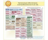 Плакаты «Организация обеспечения электробезопасности» (С-63, пластик 2 мм, А2, 3 листа)