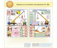 Плакаты «Правила установки автокранов» (С-58, пластик 2 мм, А2, 2 листа)