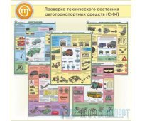 Плакаты «Проверка технического состояния автотранспортных средств» (С-04, пластик 2 мм, А2, 5 листов)