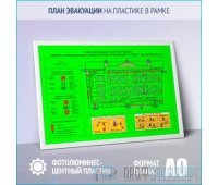 План эвакуации фотолюминесцентный на пластике в рамке (A0 формат)