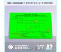 План эвакуации на фотолюминесцентной плёнке ГОСТ 2.2.143-2009 (A2 формат)