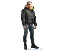 Куртка зимняя укороченная мужская "Аляска", цвет: чёрный